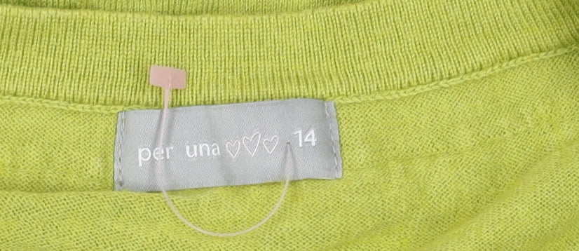 Marks and Spencer Women's Green V-Neck Cardigan Size 14