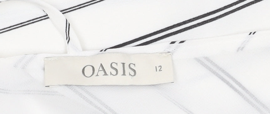 Oasis Women’s White Striped Camisole, Size 12