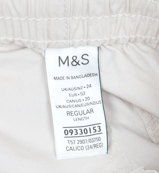 Marks and Spencer Women's Ivory Cargo Trousers 24