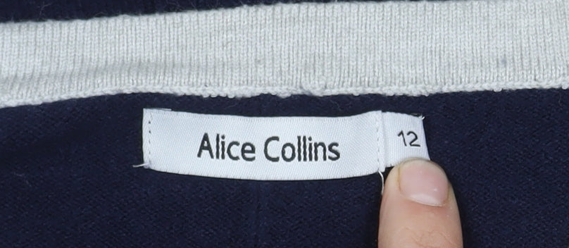 Alice Collins Women's Multicoloured V-Neck Pullover Jumper Size 12