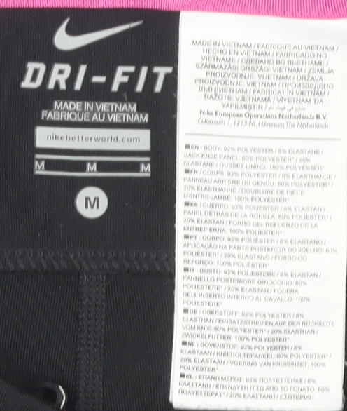 Nike Women's Black and Pink Leggings - M