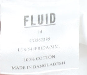 Fluid Women's White Cotton T-Shirt, Size 14