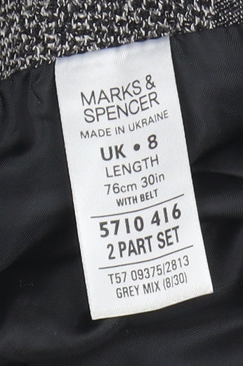 Marks and Spencer Grey A-Line Midi Skirt Size 8 Women