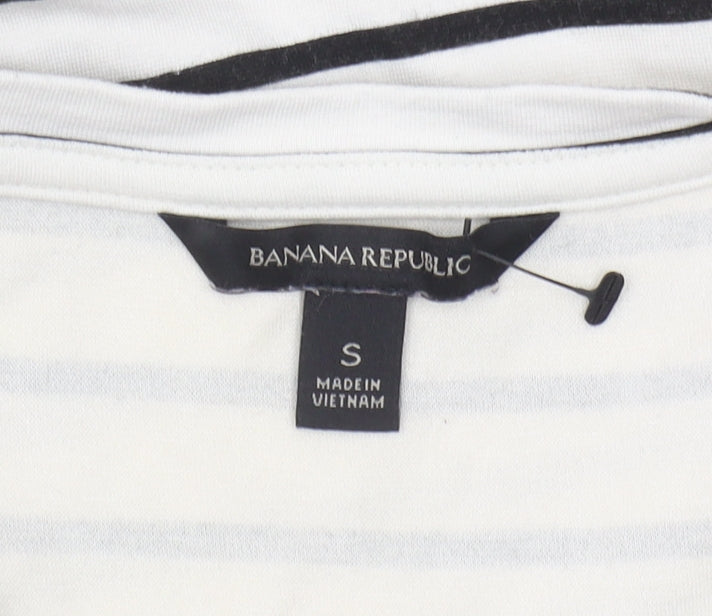 Banana Republic Women's White Striped Shift Dress S