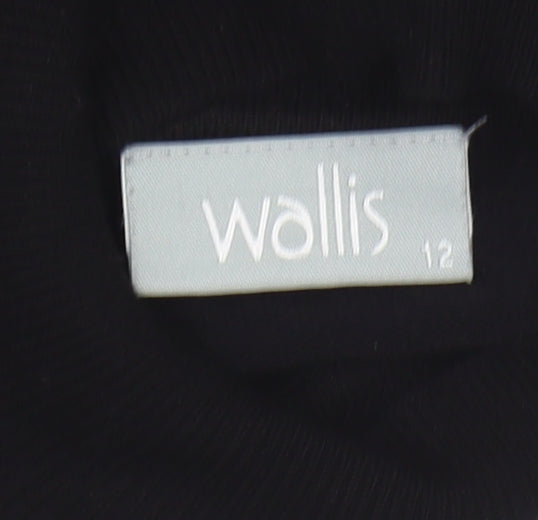 Wallis Women's Black Pullover Mock Neck Jumper Size 12