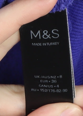 Marks and Spencer Women's Blue Fleece Pullover Sweatshirt Size 8