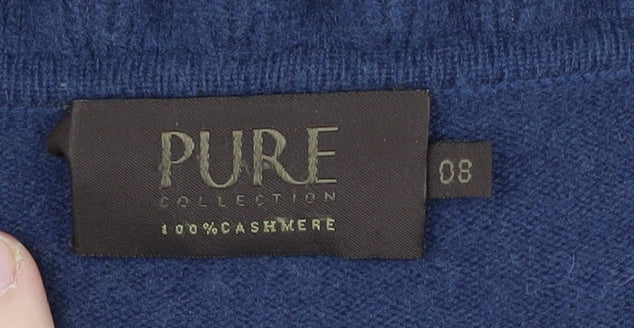 Pure Collection Women's Blue Cashmere Cardigan Size 8