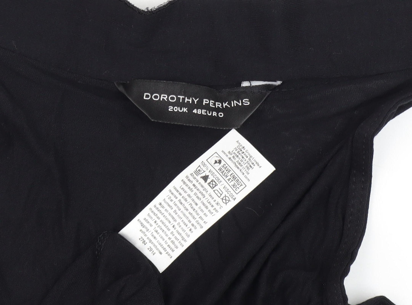 Dorothy Perkins Black Sequin Detail Women's Tank Size 20