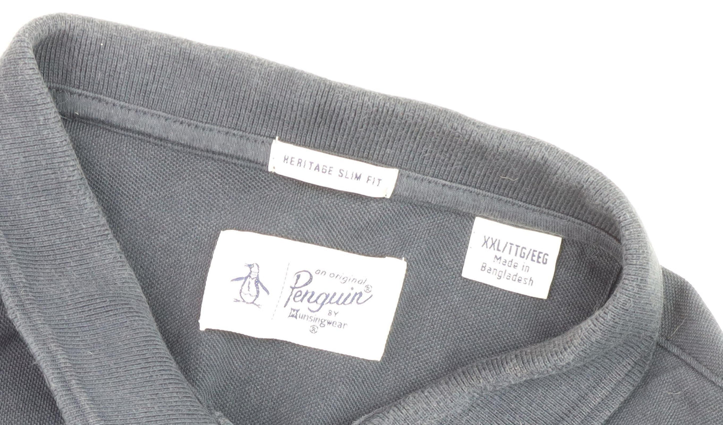 Original Penguin Men's Blue Slim Polo Shirt 2XL
