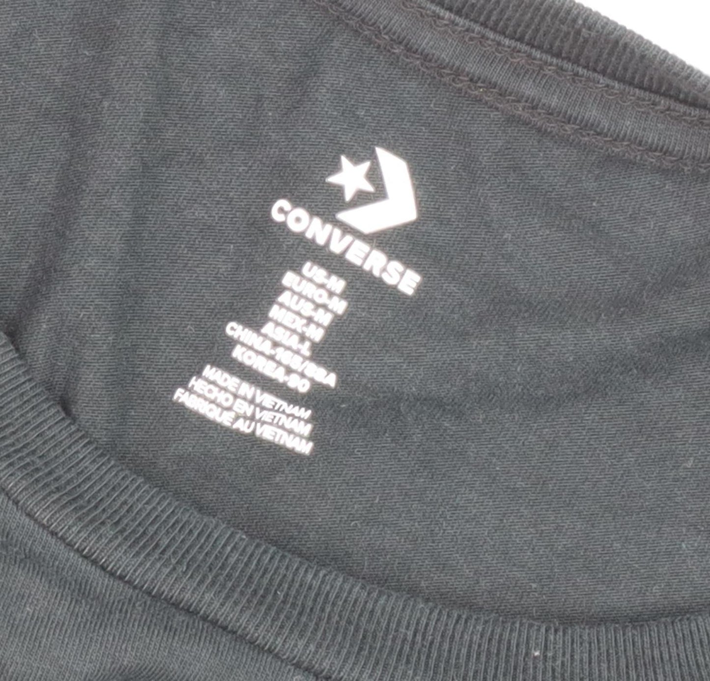 Converse Black Unisex T-Shirt, M, Casual Crew Neck