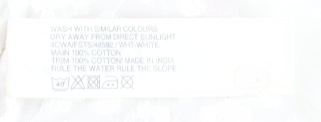 Fat Face Women's White Blouse, Size 12, Cotton Summer Wear