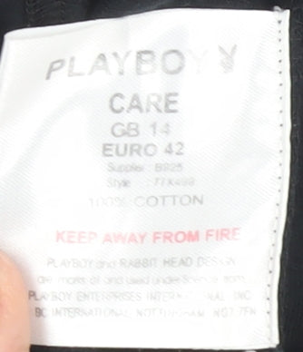 Playboy Women's Black Zip Sweatshirt Size 14