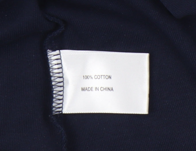 CC Women's Blue Square Neck Flutter Sleeve Top