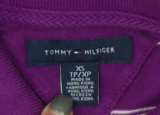 Tommy Hilfiger Women's Purple Striped Polo XS