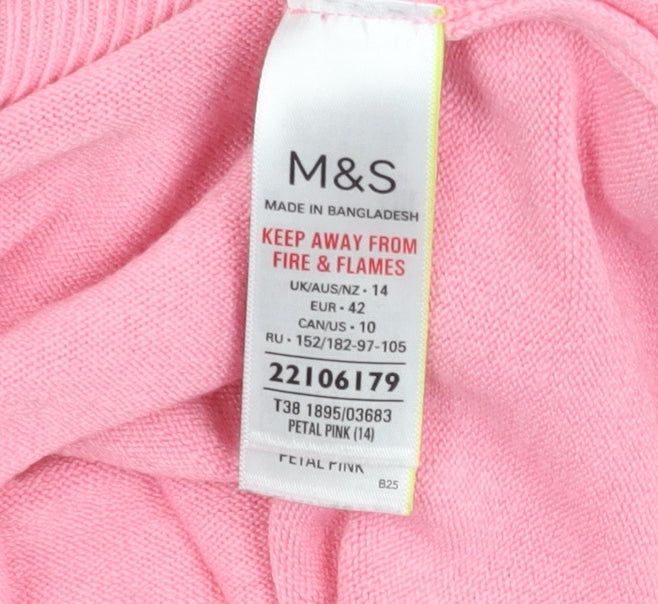 Marks and Spencer Women's Pink Jumper Size 14