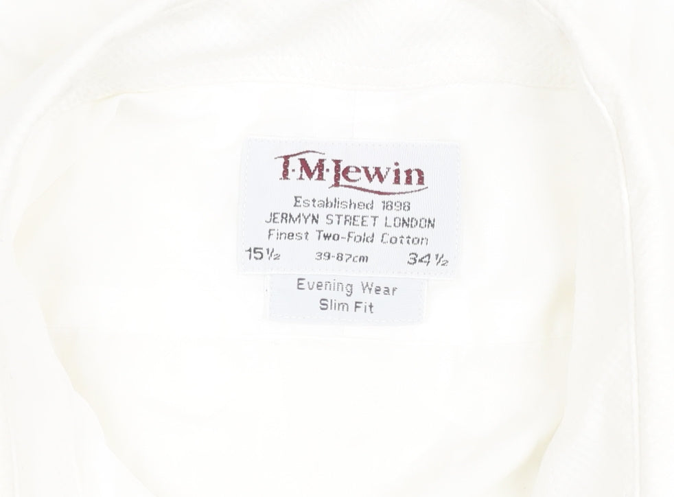 T.M.Lewin Men's White Slim Fit Dress Shirt