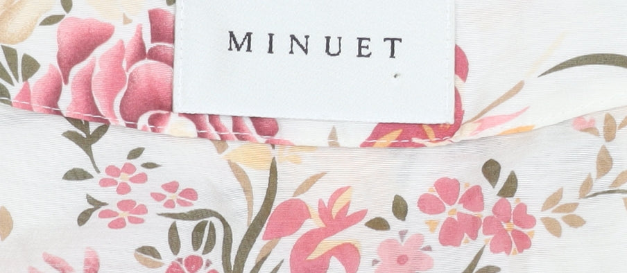 Minuet Women's Multicoloured Floral Silk Top - Size 14