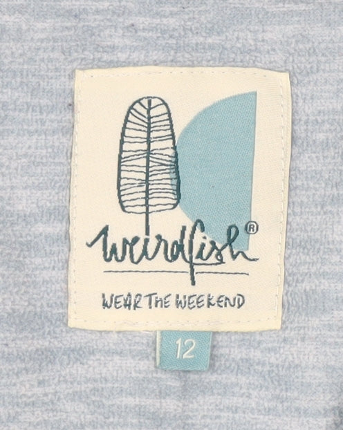 Weird Fish Women's Grey 1/4 Zip Sweatshirt Size 12