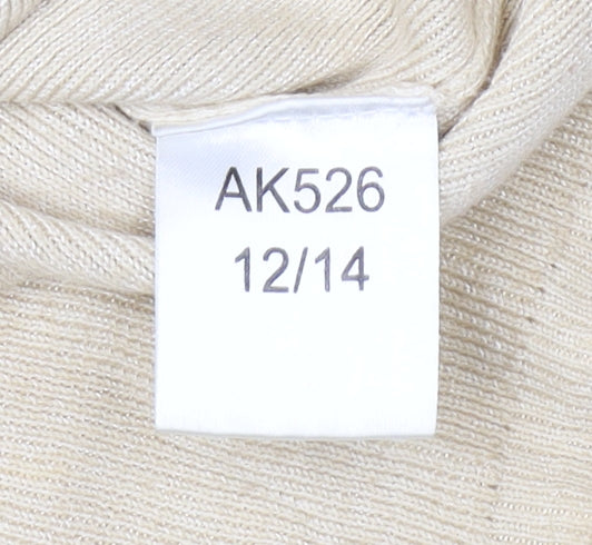 Riddella Beige Women's Short Sleeve Knit Top