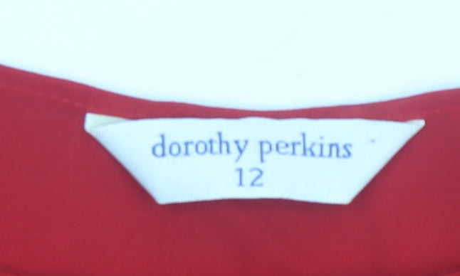 Dorothy Perkins Women's Red Blouse, Size 12, Long Sleeve