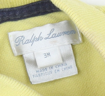 Ralph Lauren Unisex Yellow Babygrow 0-3 Months Short Sleeve