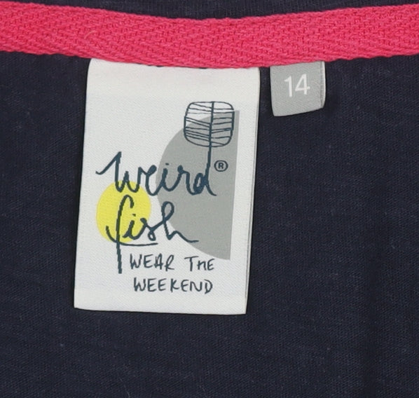Weird Fish Women's Blue Tank Top Size 14 V-Neck