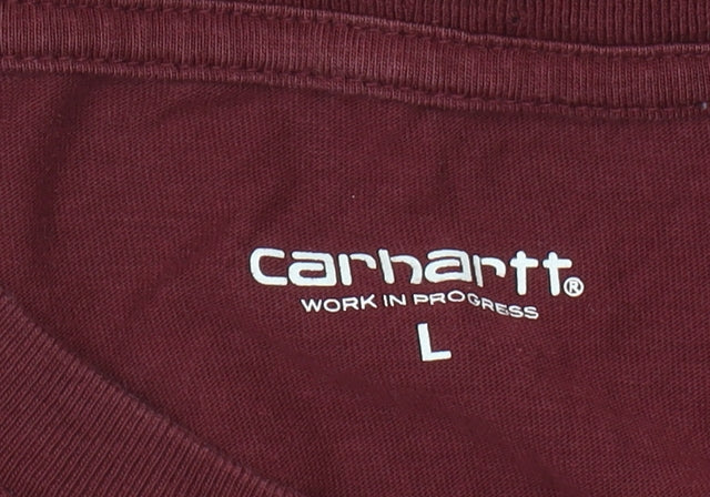 Carhartt Men's Red Long Sleeve Pocket T-Shirt L