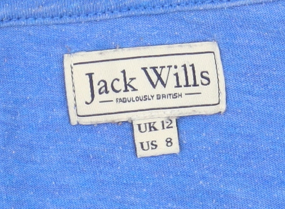 Jack Wills Women’s Blue Scoop Neck T-Shirt Size 12