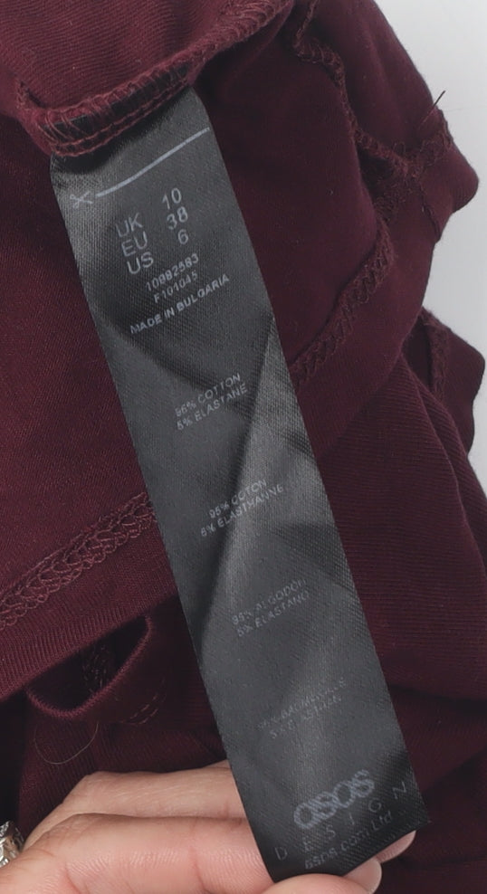 ASOS DESIGN Women's Red Cropped Top Size 10