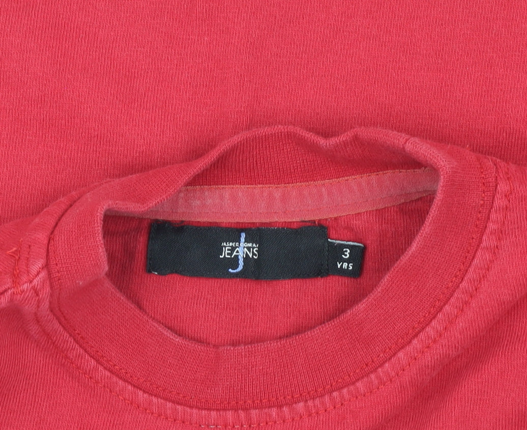 Jasper Conran Boys Red Graphic T-Shirt, 3 Years, Casual Wear