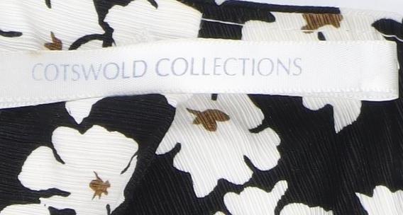 Cotswold Collections Women's Black Floral Skirt, Size 16