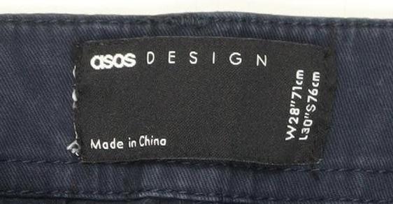 ASOS Men's Blue Cargo Trousers, Size S, Regular Fit