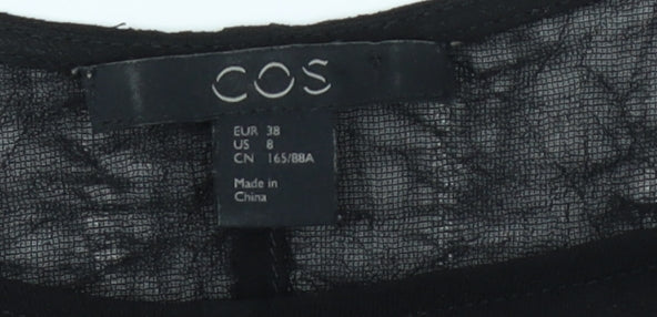 COS Women’s Black Blouse Size 10 Round Neck