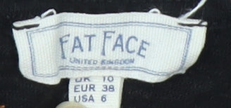 Fat Face Women's Black Blouse Size 10 V-Neck Casual