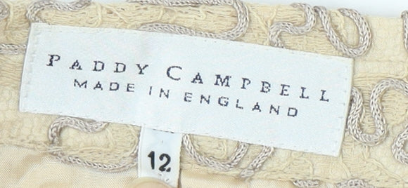 Paddy Campbell Women's Beige Lace Pencil Skirt, Size 12