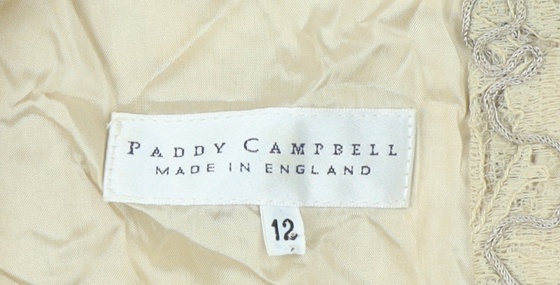 Paddy Campbell Women's Beige Lace Sleeveless Top Size 12