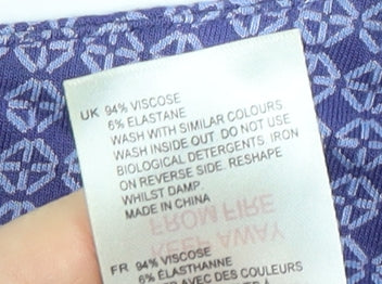 White Stuff Women's Blue Geometric Skirt, Size 12