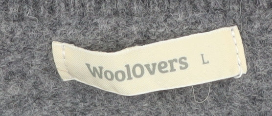 WoolOvers Women's Grey Striped Lambswool Pullover, Size L