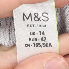 Marks and Spencer Women's Grey Glitter Pullover Jumper, Size 14