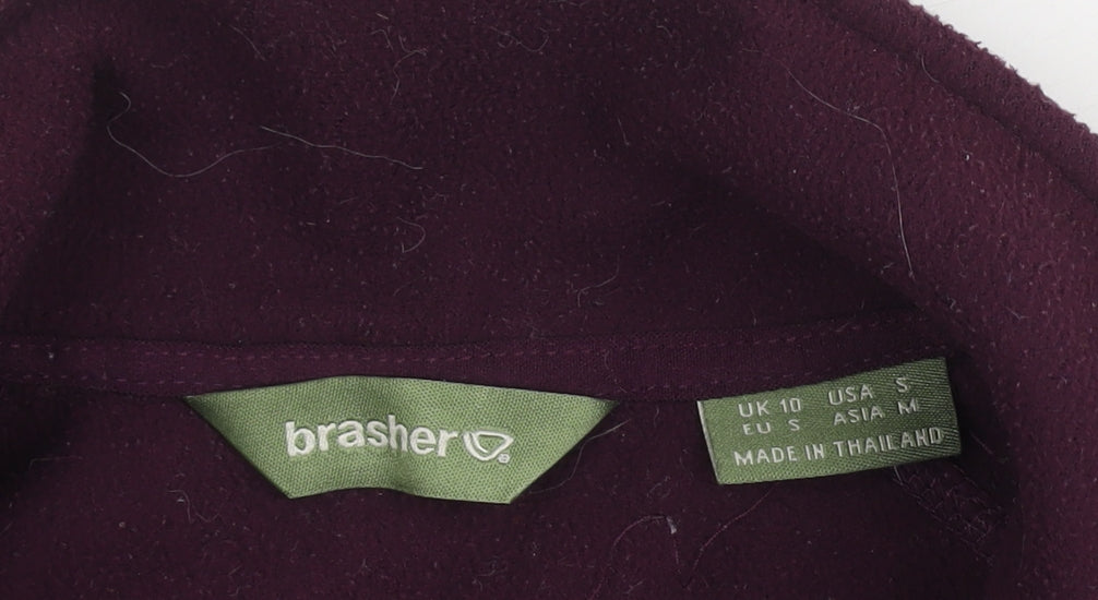 brasher Women’s Purple Full Zip Fleece Sweatshirt, Size 10