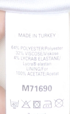 Next Women's Ivory Trousers UK 10 Belted Flared