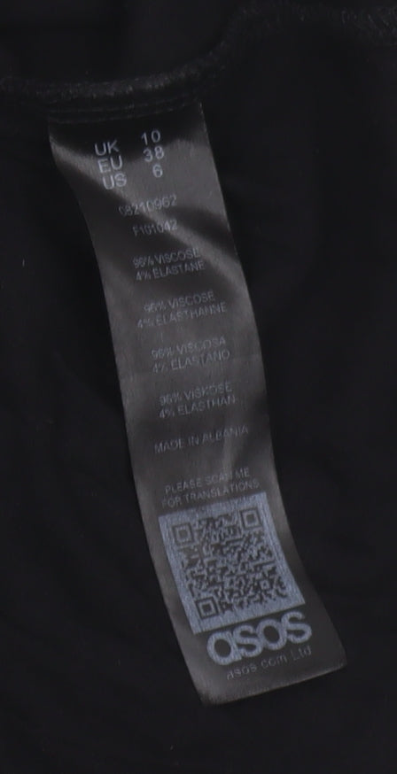 ASOS Women's Black A-Line Midi Skirt Size 10