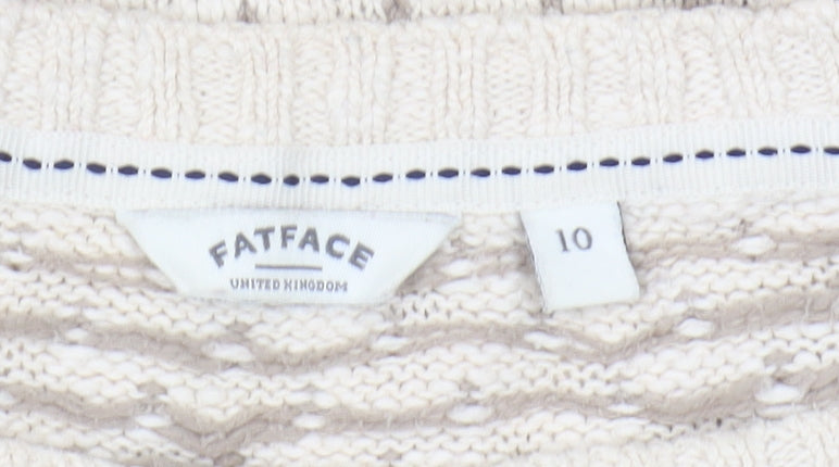 FatFace Women's Ivory Floral Knit Pullover Jumper Size 10