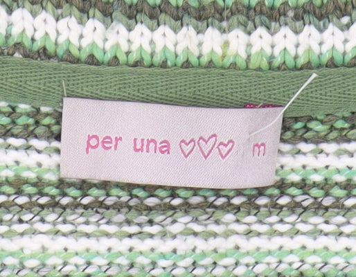 Marks and Spencer Women’s Green Striped Cardigan M