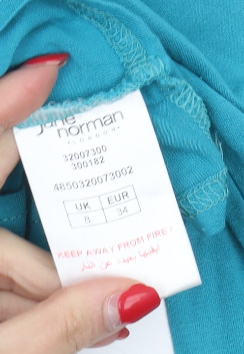 Jane Norman Women's Blue Wrap Blouse, Size 8