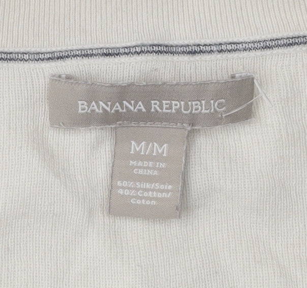 Banana Republic Women's White Silk Blend Jumper M