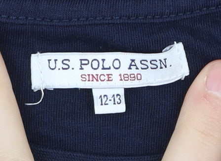 U.S. Polo Assn. Boys Blue T-Shirt 12-13 Logo Short Sleeve