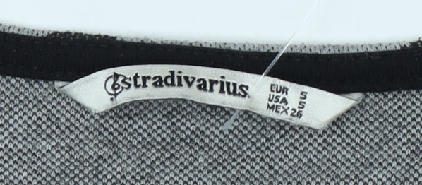 Stradivarius Women's Grey Polka Dot Shift Dress Size 8