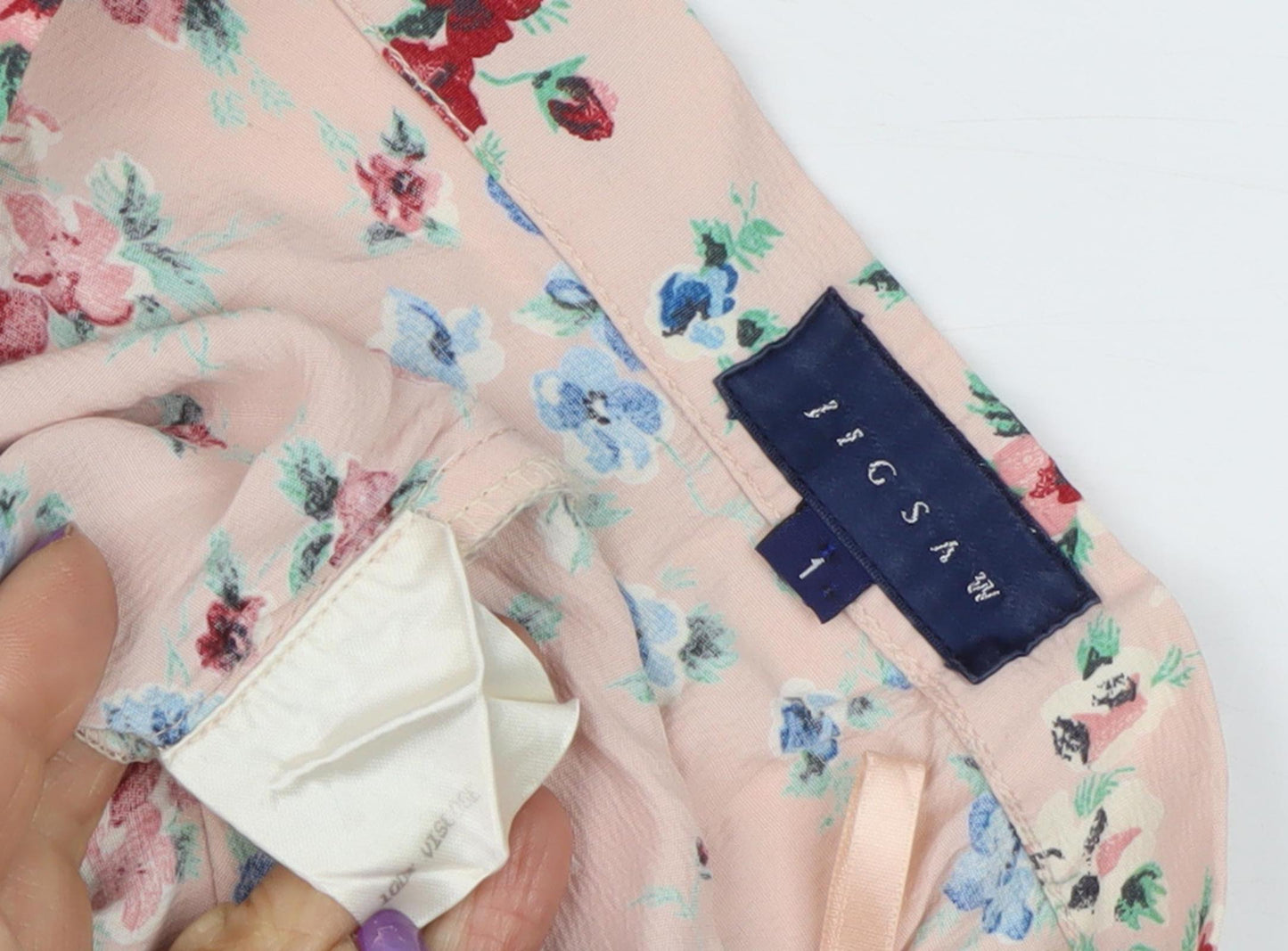 Jigsaw Women’s Pink Floral Pleated Long Skirt Size 10