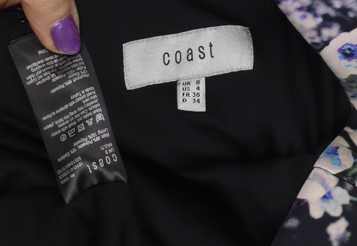 Coast Women's Floral Sheath Dress Size 8 Multicoloured